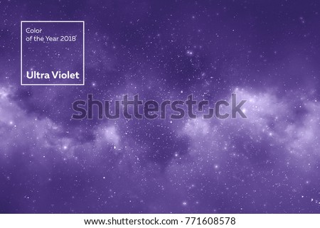space star background and nebula in colors of the year 2018 ultra violet pantone Royalty-Free Stock Photo #771608578