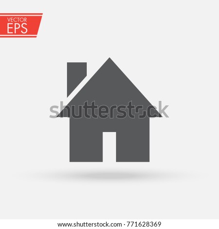 Home house icon illustration in flat syle. The symbol button for returning to the home page. Sign of the house, warmth and comfort. Icon for use in applications.