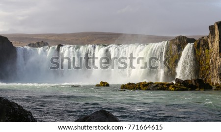 Godafoss waterfall in Northeastern Region of Iceland