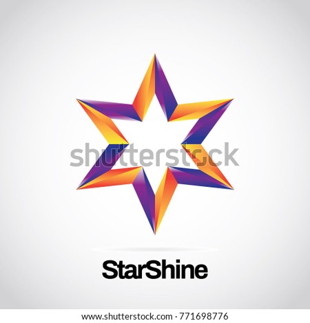 Shiny Vibrant Orange Purple Logo Symbol Icon