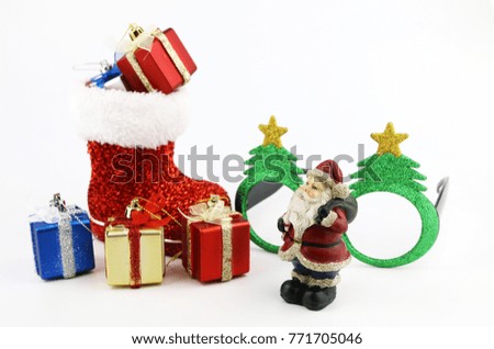 Merry Christmas and Happy New Year Concept on White background