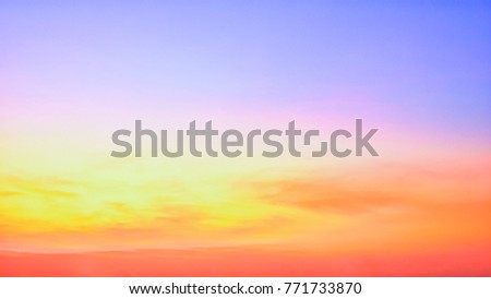 Twilight sky background with Colorful sky in twilight background Royalty-Free Stock Photo #771733870
