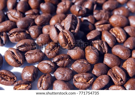 Roasted Coffee Beans on white background