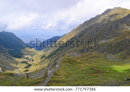 Road in the mountains of Carpathians, Romania
