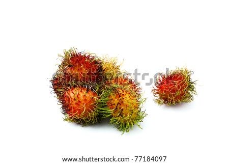 Tropical rambutan fruit isolated on white background