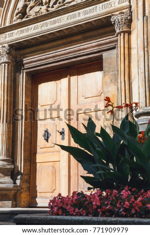 close up of the doors, Prague castle, Czech Republic, Czechia