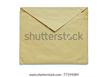 Old envelope isolated on white