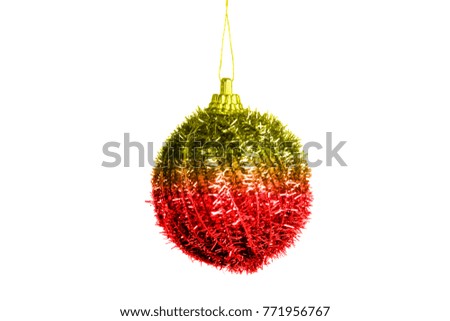 Blue Christmas Tree Ornament, ball, decorations. Isolated white background. Tint.