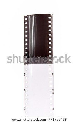 Photo film negative isolated on white background
