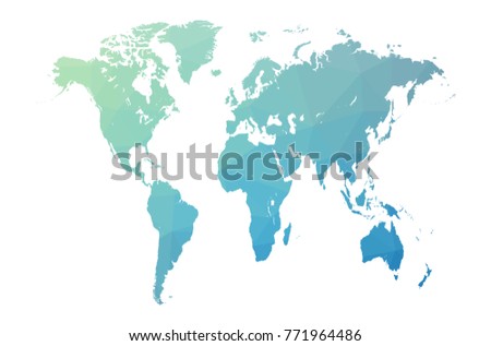 Polygonal world map.All elements are separated Abstract linear polygonal background. Vector illustration Royalty-Free Stock Photo #771964486