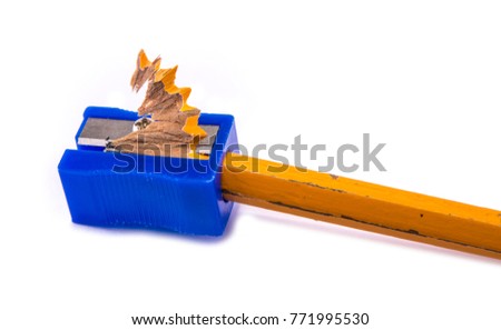 Manual pencil sharpner on the white background