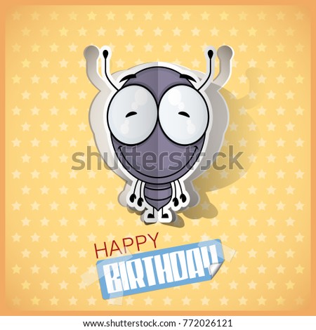 Cartoon ant character cut out from paper. Vector collection.