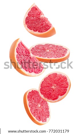 grapefruits isolated on a white background Royalty-Free Stock Photo #772031179