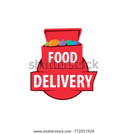 Vector set food delivery, icons, logo and illustrations