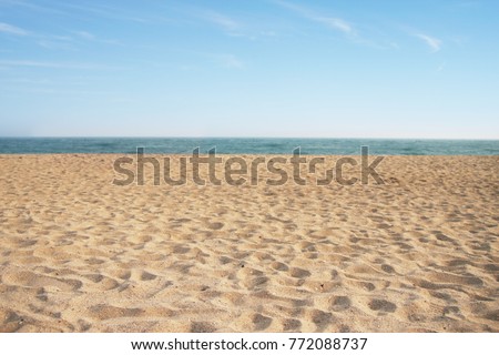 Beach with sand. Royalty-Free Stock Photo #772088737