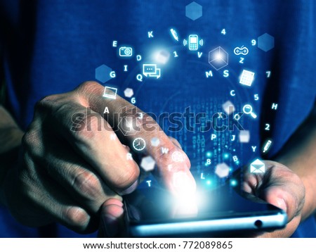 man press smart phone data
