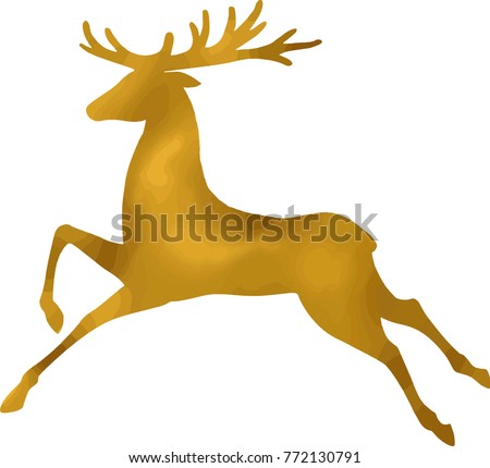 Golden deer silhouette