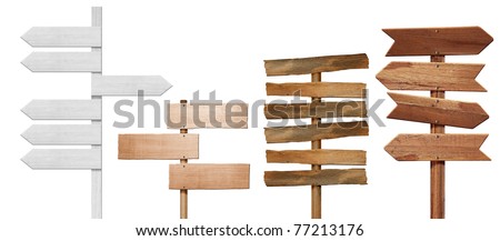4 Wood signs  on sun sky Royalty-Free Stock Photo #77213176