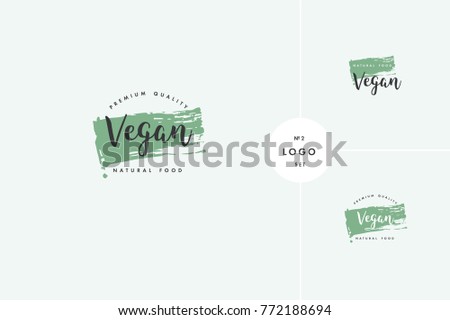 Vegetarian natural product icons and elements collection for food market, ecommerce, organic products promotion, healthy life and premium quality food and drink