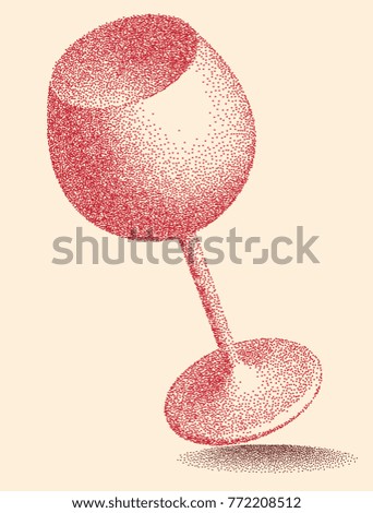 Wine Glass Stipple Effect Raster Art
