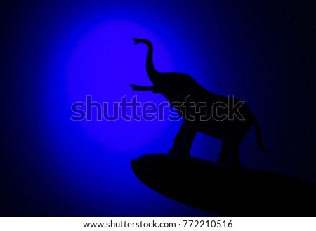 Silhouettes of animals on blue background
