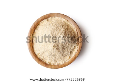 corn flour in bowl isolated on white background. top view Royalty-Free Stock Photo #772226959