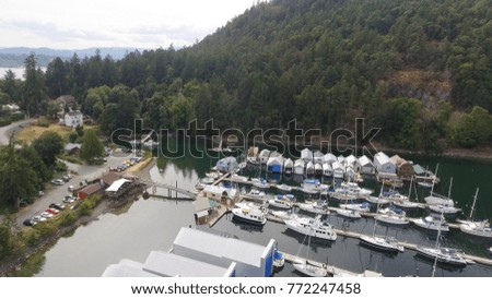 Genoa Bay aerial view in Vancouver Island.