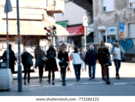 People on the pedestrian crossing