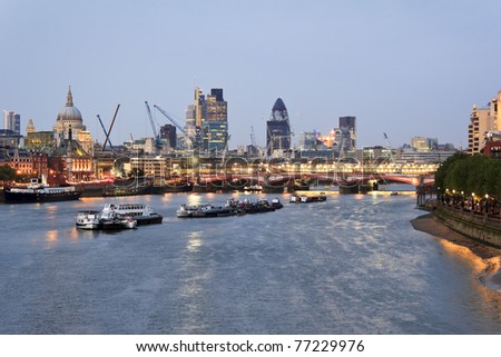 St Paul's Cathedral and Blackfriars Bridge at sunset