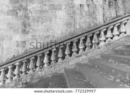 Stone baroque baluster and staircase