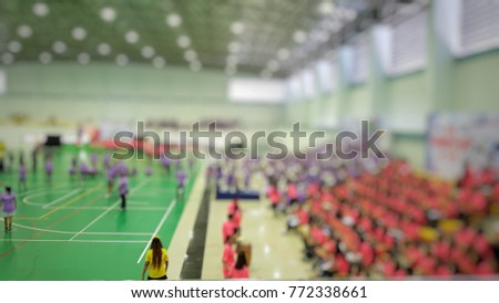 Blurred picture of indoor sports in stadium