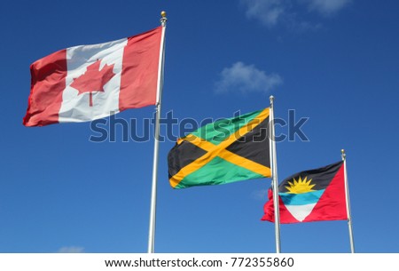 International Flags: Antigua and Barbuda, Canada and  Jamaica 