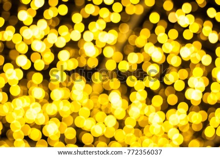Yellow light bokeh for background picture