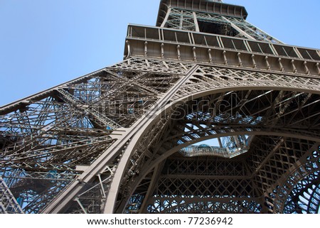 Perspective of a part of the Eiffel tower