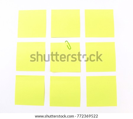 yellow sticky note isolate on white background