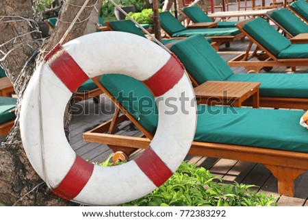 Lifebuoy by the pool