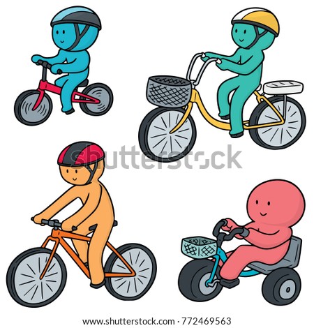 vector set of cyclist