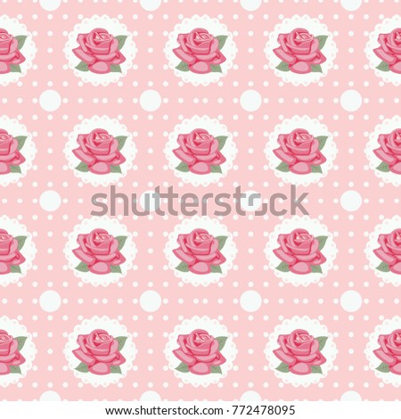 Seamless pattern with pink rose,valentines vector illustration