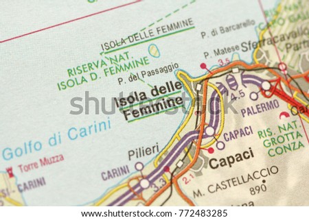 Isola delle Femmine. The island of Sicily, Italy.