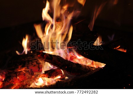 Wood in fire