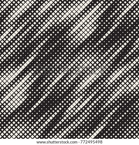 Modern Stylish Halftone Texture. Endless Abstract Background With Random Size Squares. Vector Seamless Chaotic Squares Mosaic Pattern