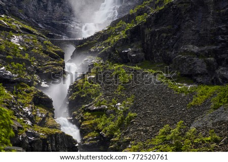 bridge waterfalls nature