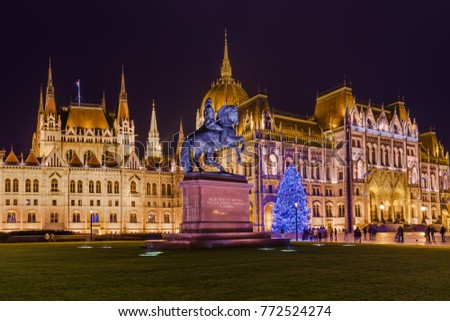Parliament in Budapest Hungary - cityscape architecture background