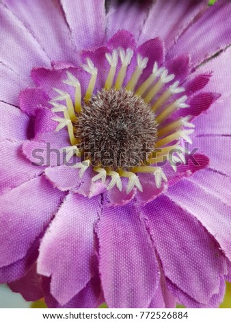 Purple flower made from fabric. seamless nature  