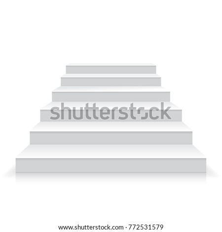 White stairs realistic illustration, vector Royalty-Free Stock Photo #772531579
