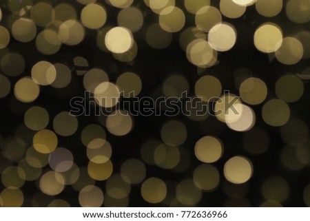 Blur focus of light on black background from lamp in night on Christmas before new year 2018 so beautiful romantic holiday