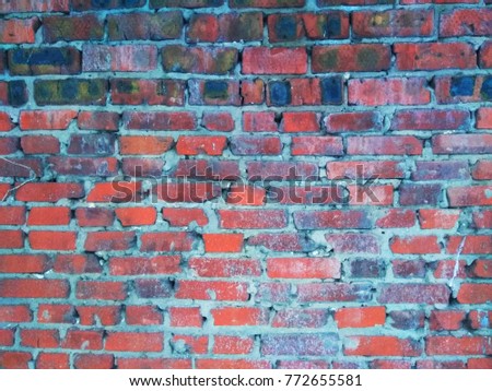 bright red brick old wall background image texture