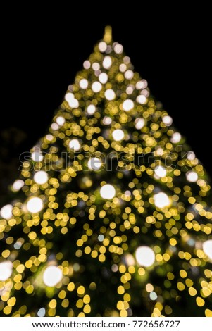 Christmas abstract blur background - light bokeh from Xmas tree 
