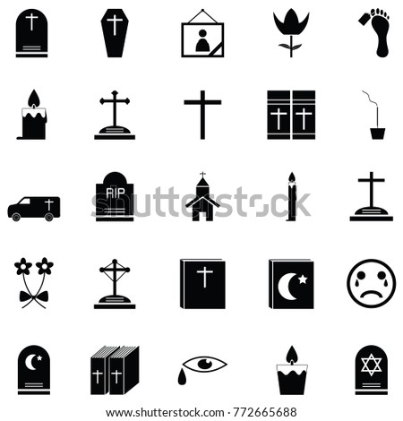 funeral icon set