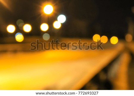 Bokeh blurred car lights at the night